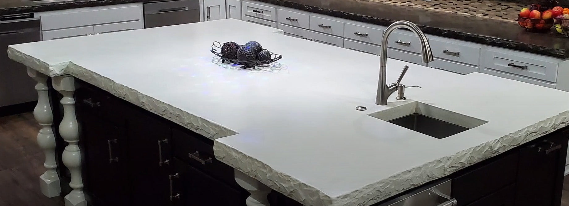 Poured Concrete Countertops White