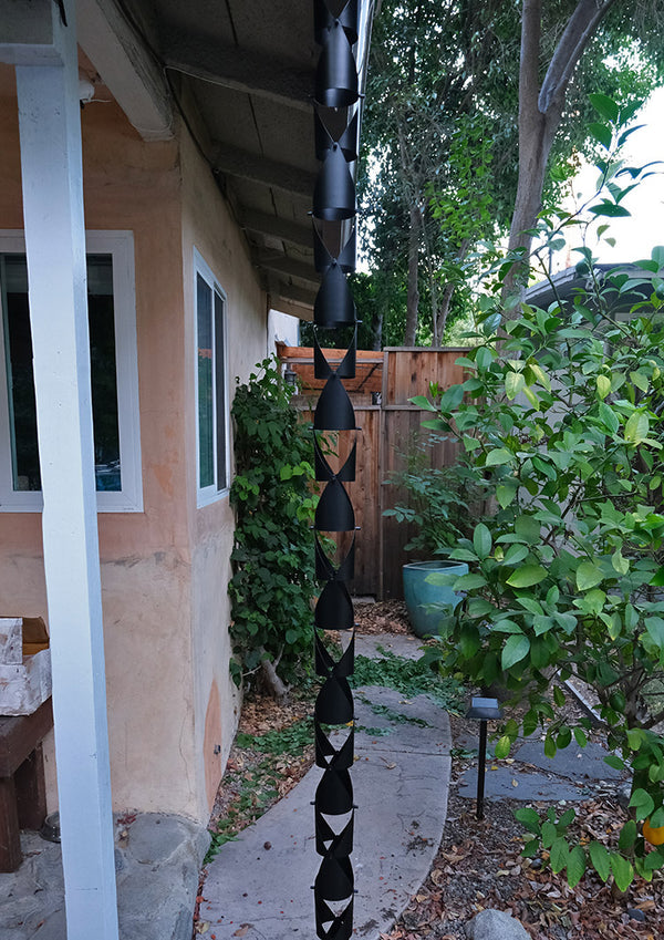 Rain Chain Origami™ II Round -Black RainChains