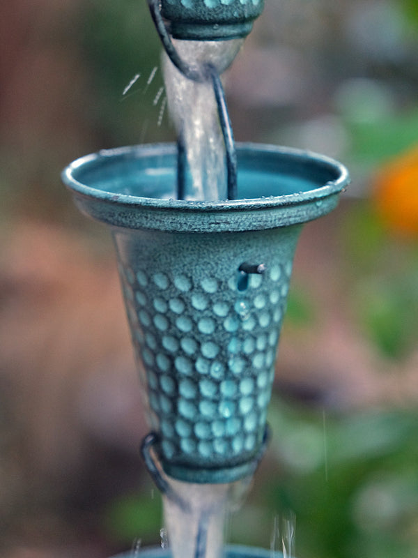 Rain Chain Flared Cups - Patina RainChains