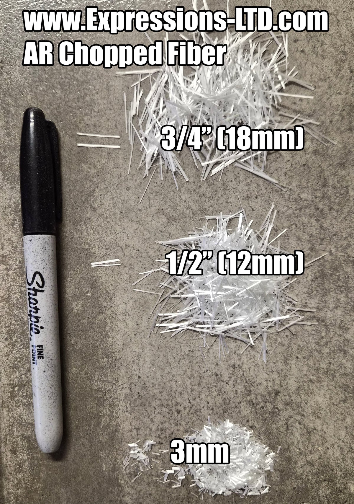 Chopped Fiberglass for Concrete and GFRC - AR Fibers 1/2" - 3/4" Owens Corning