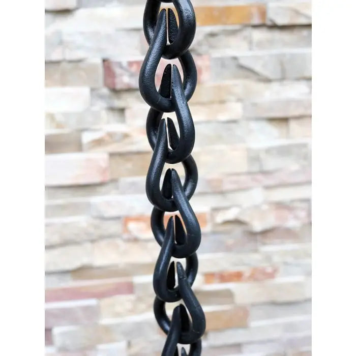 Cast Aluminum Link Droplet Chain- Black Powder Coat RainChains