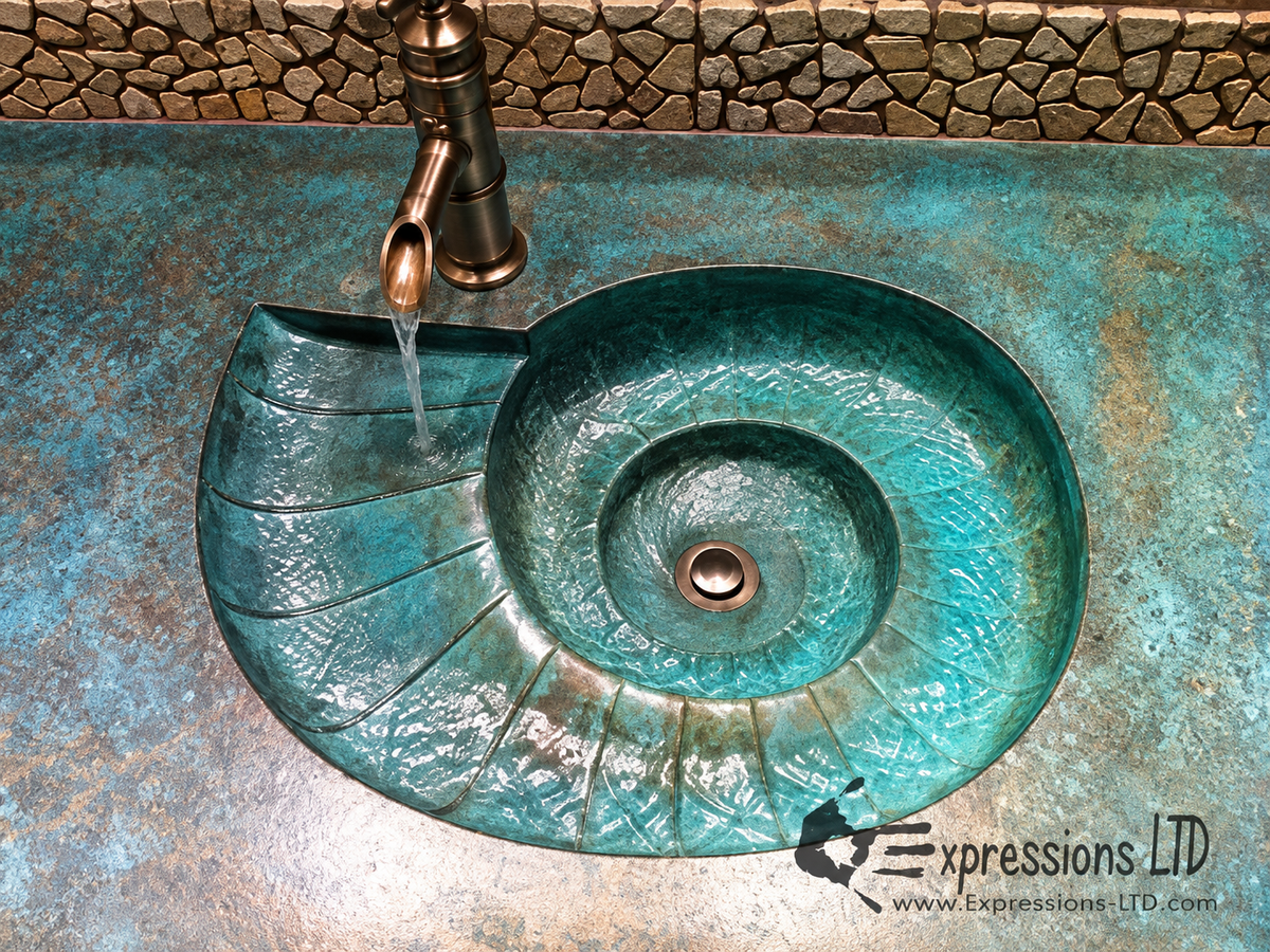 Concrete Sink Mold SDP-46 Nautilus Sea Shell Design (20"x15.25"x5.5") PNL Liners