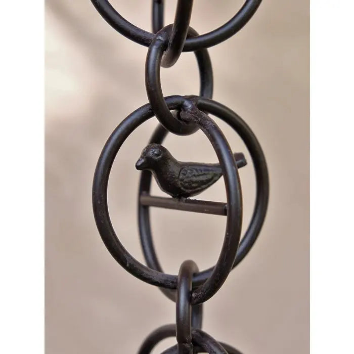 Rain Chain Aluminum Bird in a Cage- Bronze Powder Coated RainChains