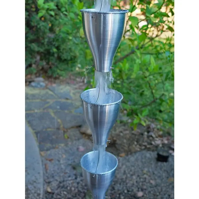 Rain Chain Aluminum Smooth Cups Unfinished RainChains