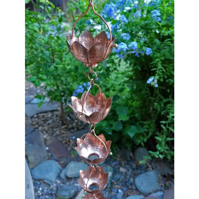 Rain Chain Copper Buddha's Cup RainChains