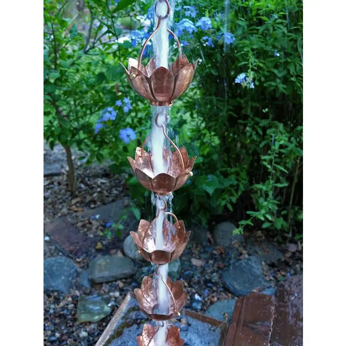 Rain Chain Copper Buddha's Cup RainChains