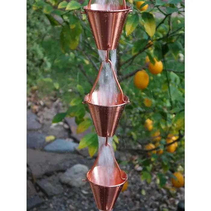 Rain Chain Copper Plated Steel Smooth Cups RainChains