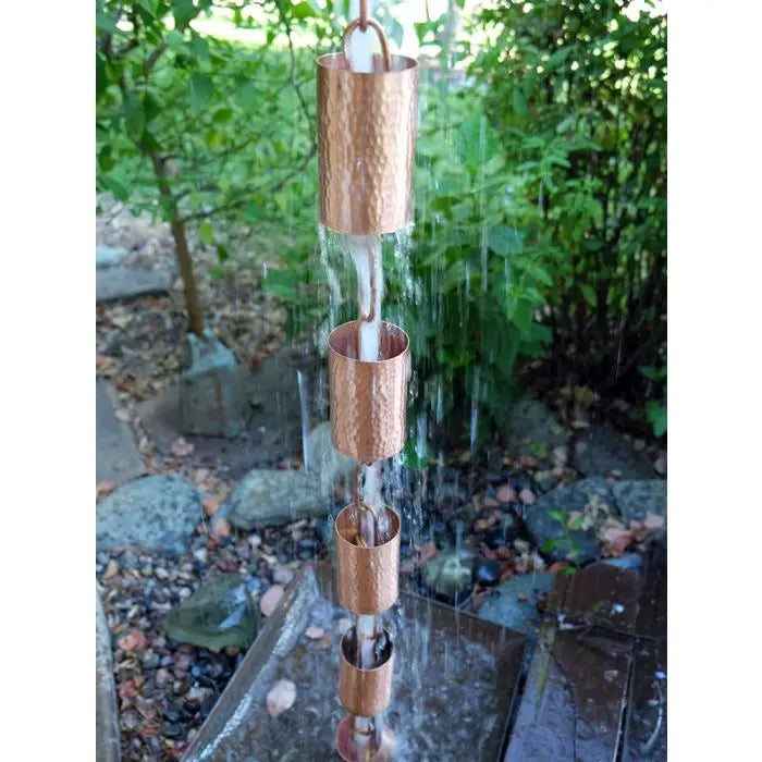 Rain Chain Kenchiku Unfinished Hammered Copper Cups RainChains