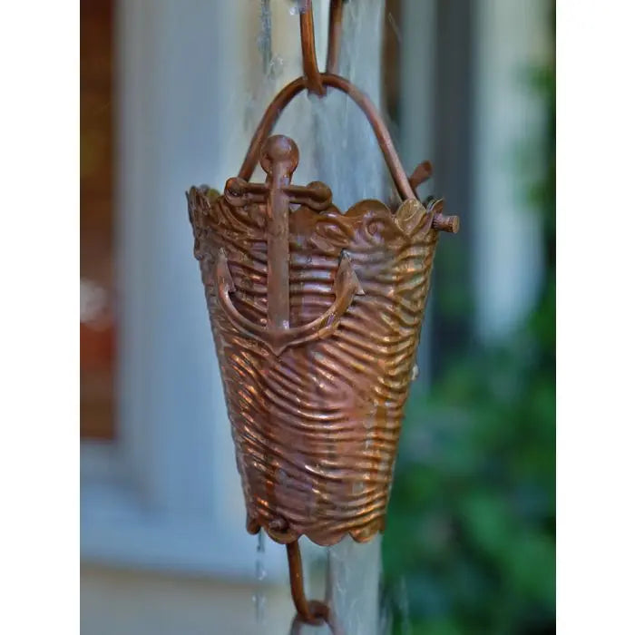 Rain Chain Nautical Cups Pure Unfinished Copper RainChains