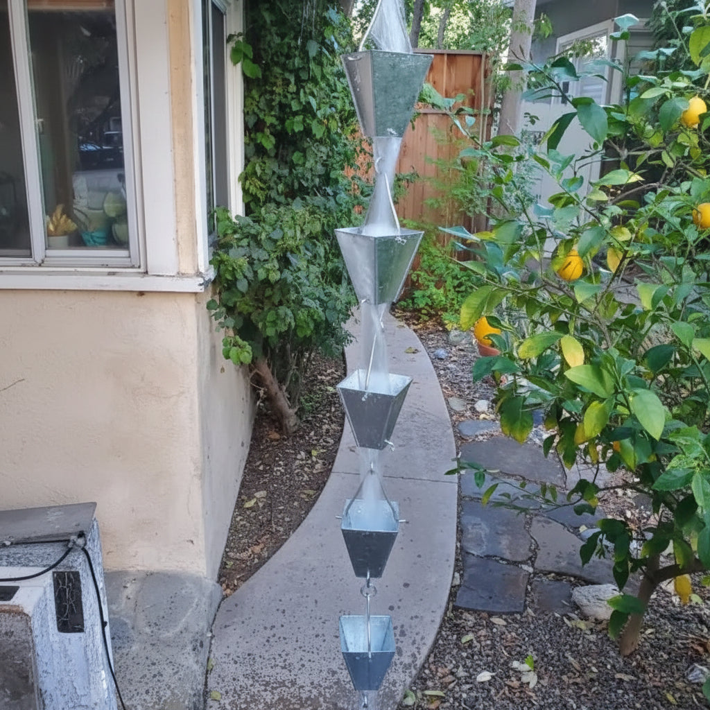 Rain Chains Square Tapered Cups-Aluminum RainChains