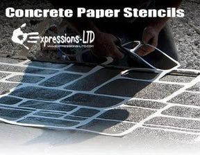 Concrete Paper Stencil - Cobble Brick DCI Stencils