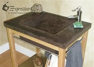 Concrete Sink Mold SDP-17 Mesa Ramp Erosion Design (17.5"x16.5"x6.5") PNL Liners