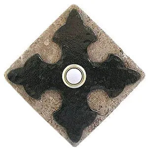 Cross Stone Doorbell in Pewter, Brass, ORB or Bronze CustomDoorbell Diamond Plus