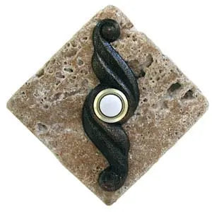 Curl Stone Doorbell in Pewter, Brass, ORB or Bronze CustomDoorbell Diamond Plus