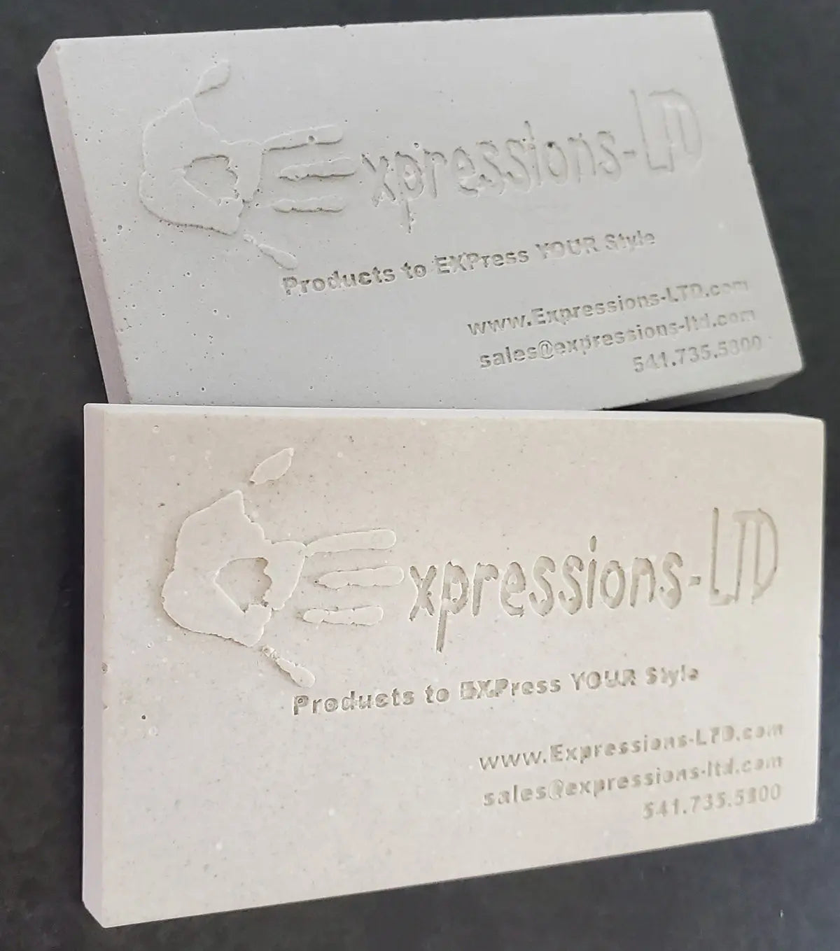 Custom Business Card Logo Mold - Make Concrete Samples Expressions LTD