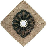 Flower Stone Doorbell in Pewter, Brass, ORB or Bronze CustomDoorbell Diamond Plus