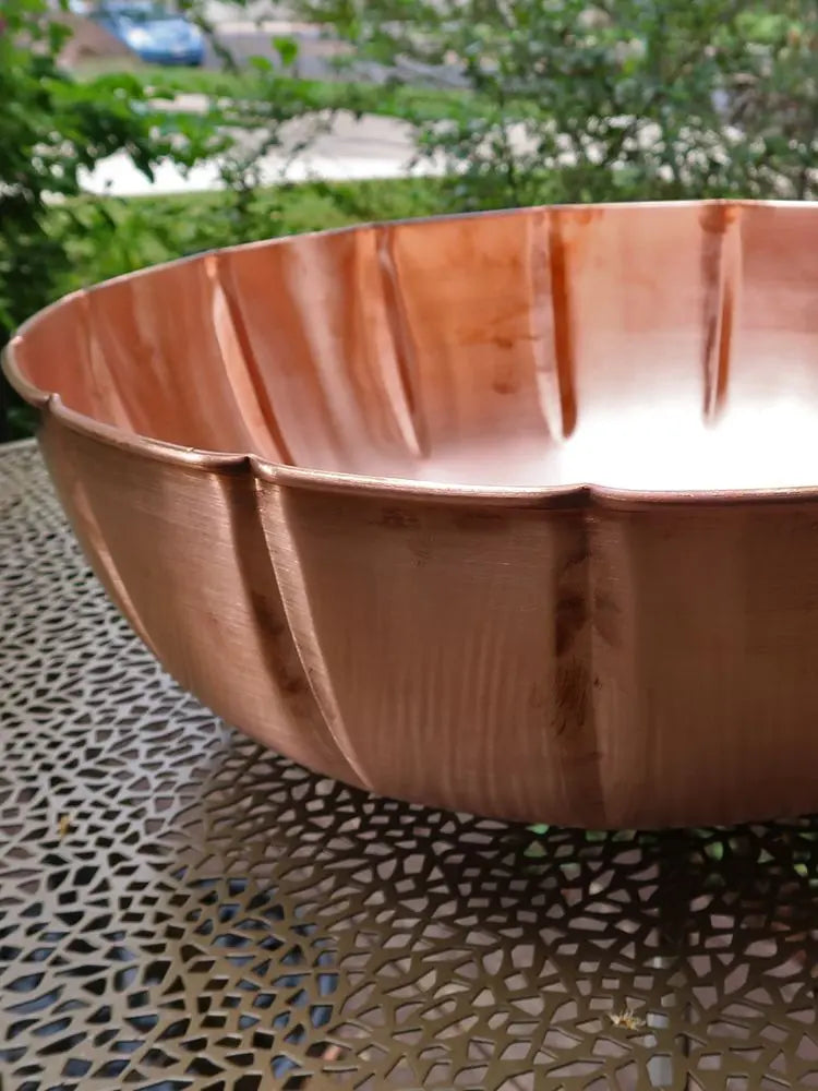 Pure Unfinished Copper Scallop Basin Bowl RainChains