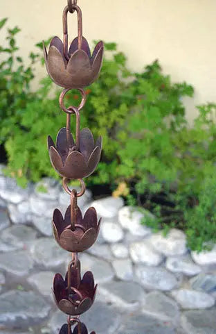 Rain Chain Lily Flower Copper Cups RainChains