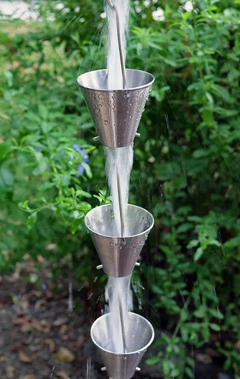 Rain Chain Stainless Steel Smooth Cups 20' Length