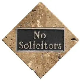 Stone with Pewter No Solicitors Plaque CustomDoorbell