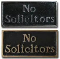 Stone with Pewter No Solicitors Plaque CustomDoorbell