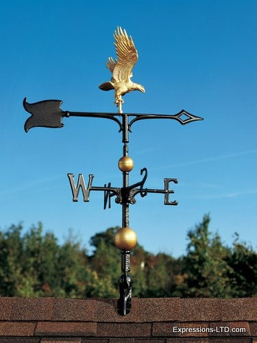 30-Inch Full-Bodied Eagle Weathervane - Gold-Bronze Whitehall