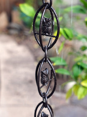 Rain Chain Aluminum Owls - Bronze powdercoat RainChains
