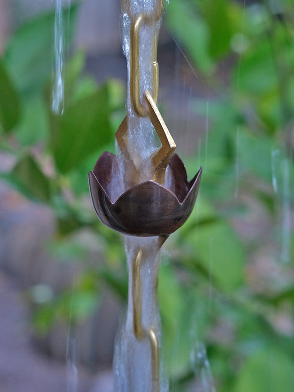 Rain Chain Copper and Brass Lotus RainChains