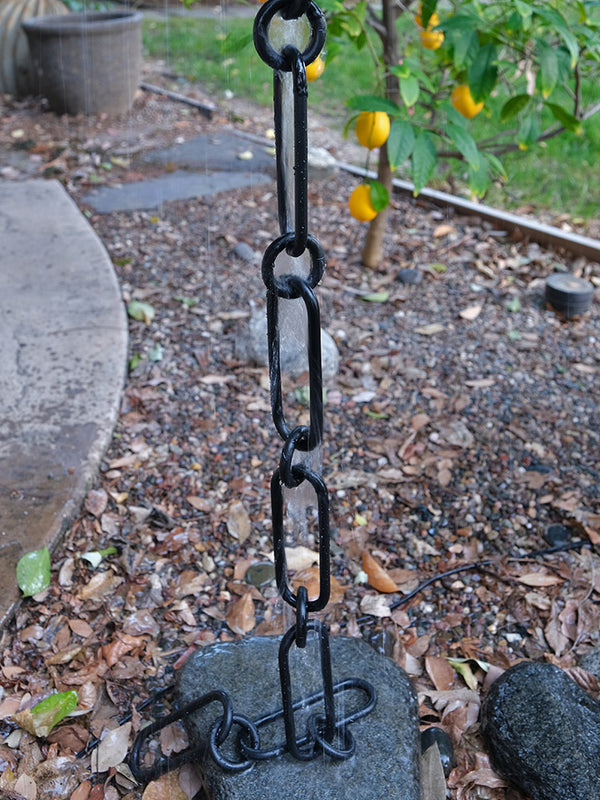 Rain Chain Elongated Chain Black RainChains