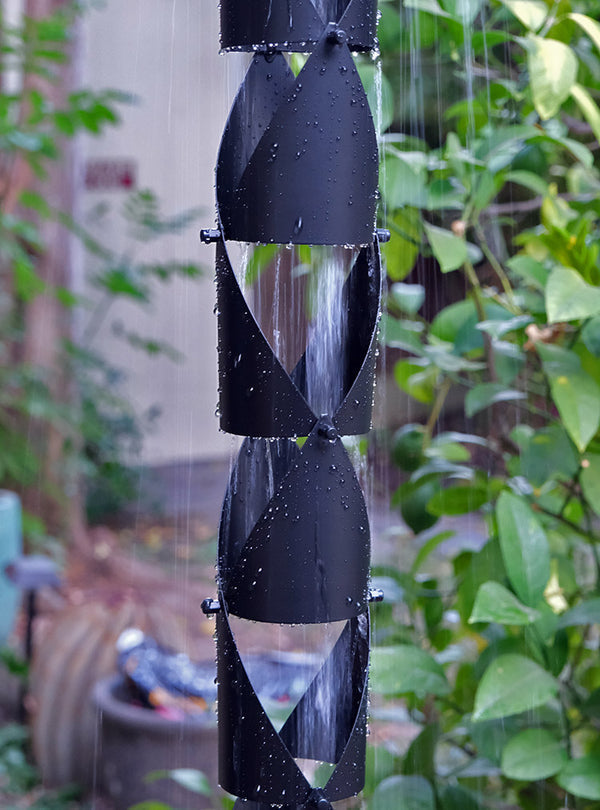 Rain Chain Origami™ II Round -Black RainChains