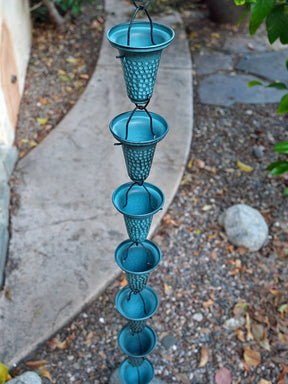 Rain Chain Flared Cups - Patina RainChains
