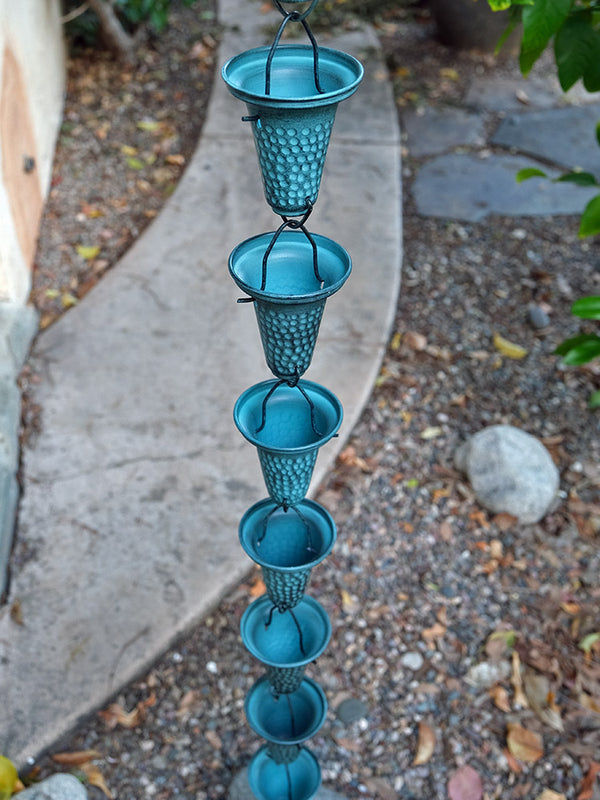 Rain Chain Flared Cups - Patina RainChains