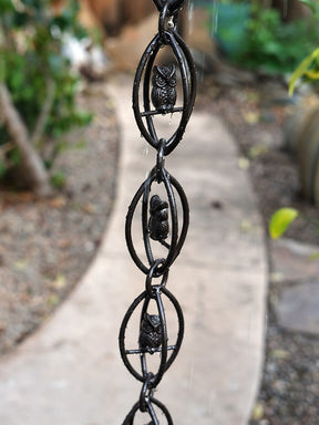 Rain Chain Aluminum Owls - Bronze powdercoat RainChains