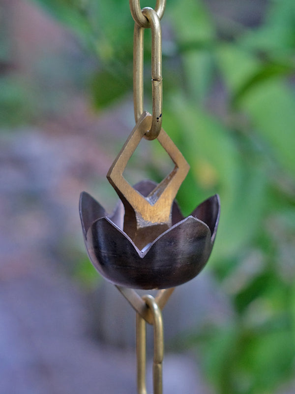 Rain Chain Copper and Brass Lotus RainChains