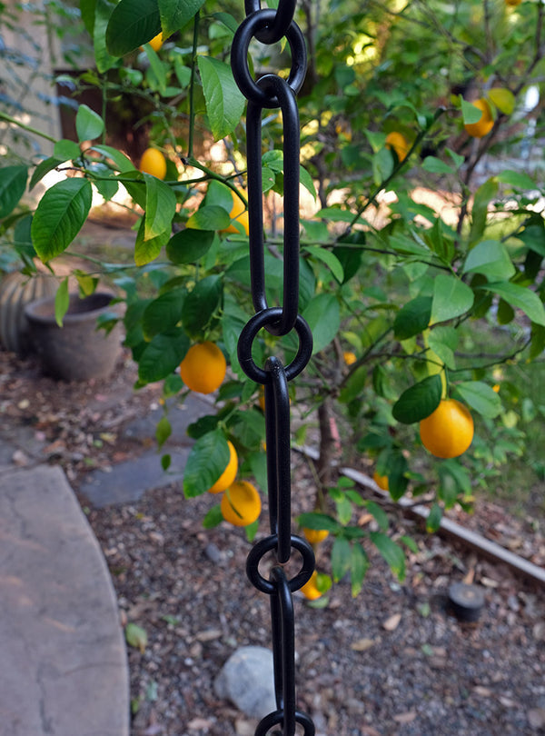 Rain Chain Elongated Chain Black RainChains