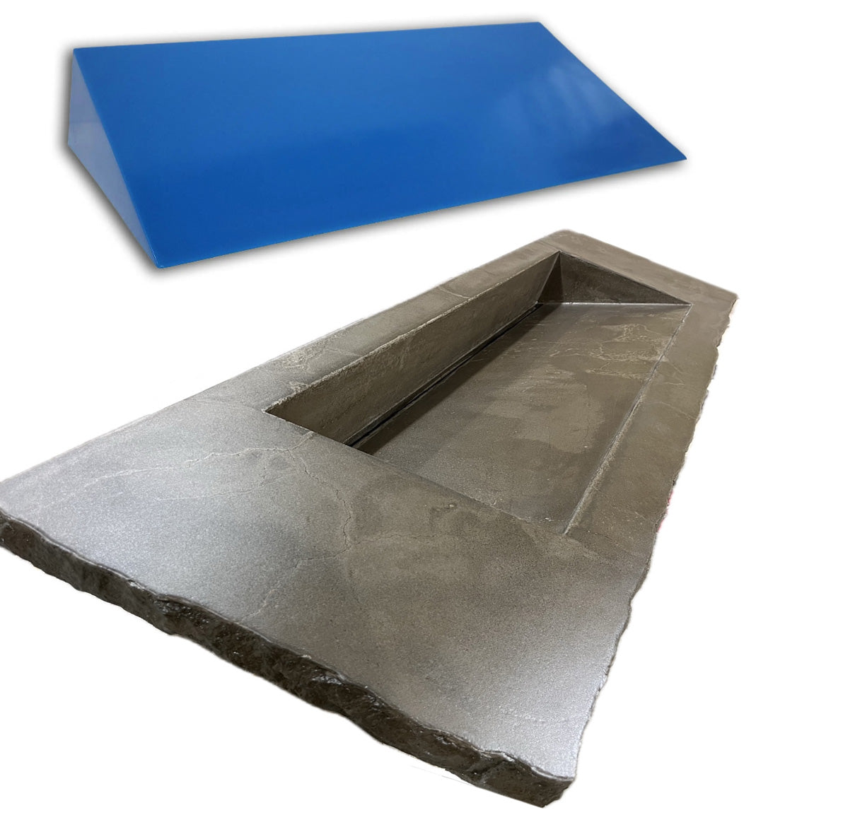 Concrete Sink Mold SDP-64 Wedge Ramp Slot Drain (36"x15.75"x6") PNL Liners