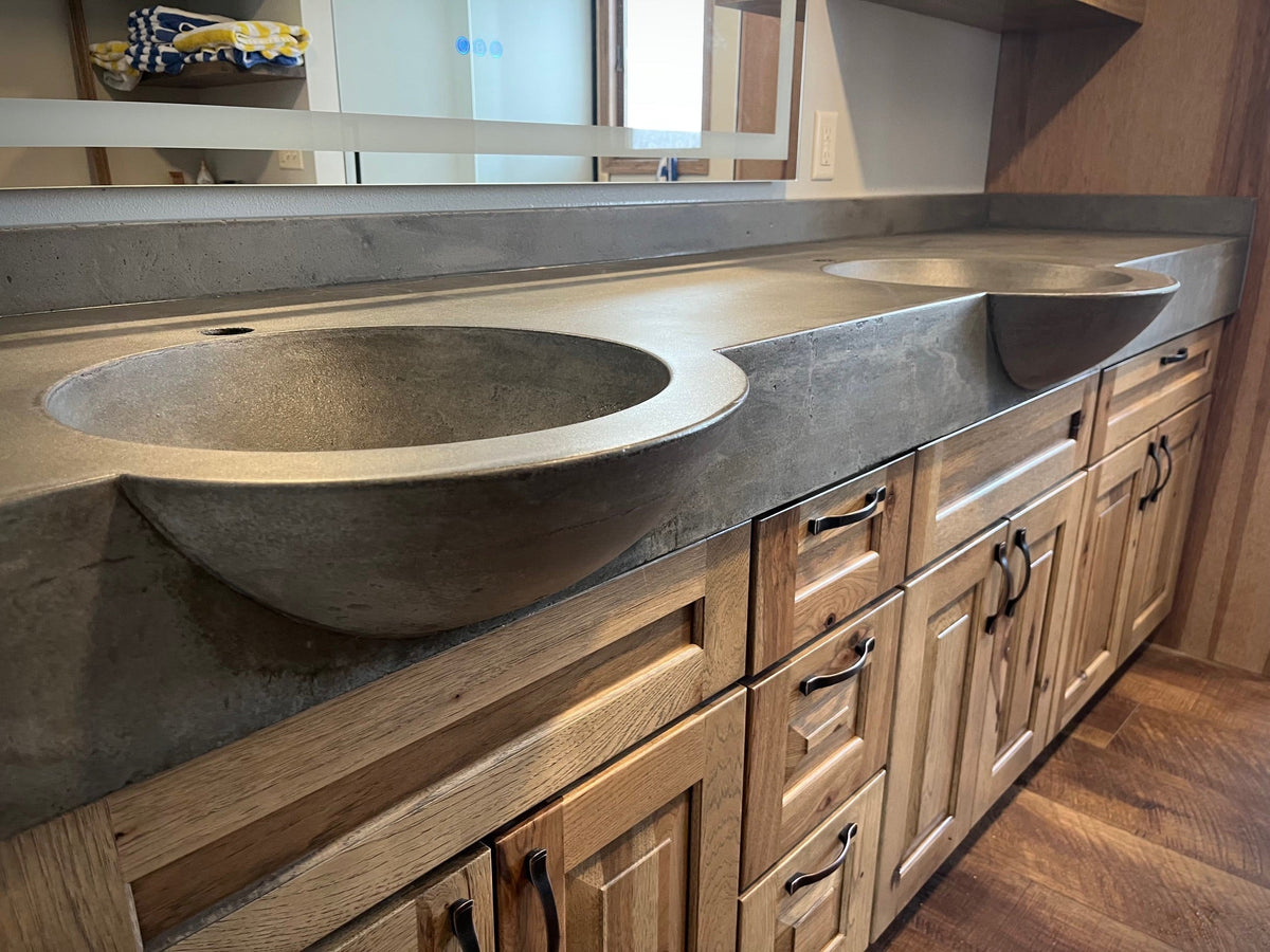 Concrete Countertop Round Cantilever Front Sink Form SDP-4C PNL Liners