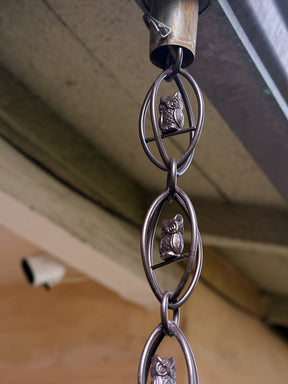 Rain Chain Aluminum Owls - Bronze powdercoat RainChains