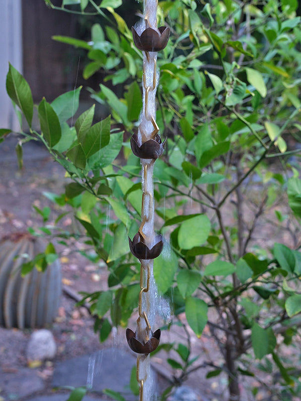 Rain Chain Copper and Brass Lotus RainChains
