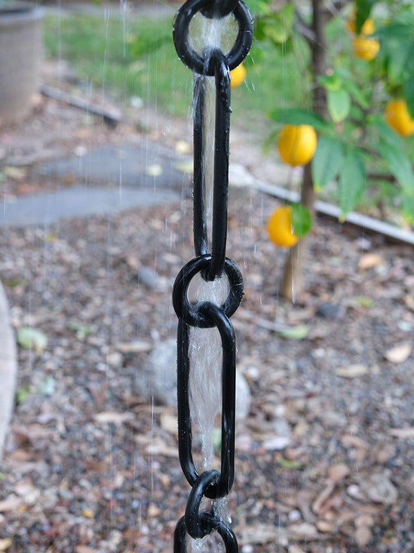 Rain Chain Elongated Chain Black RainChains