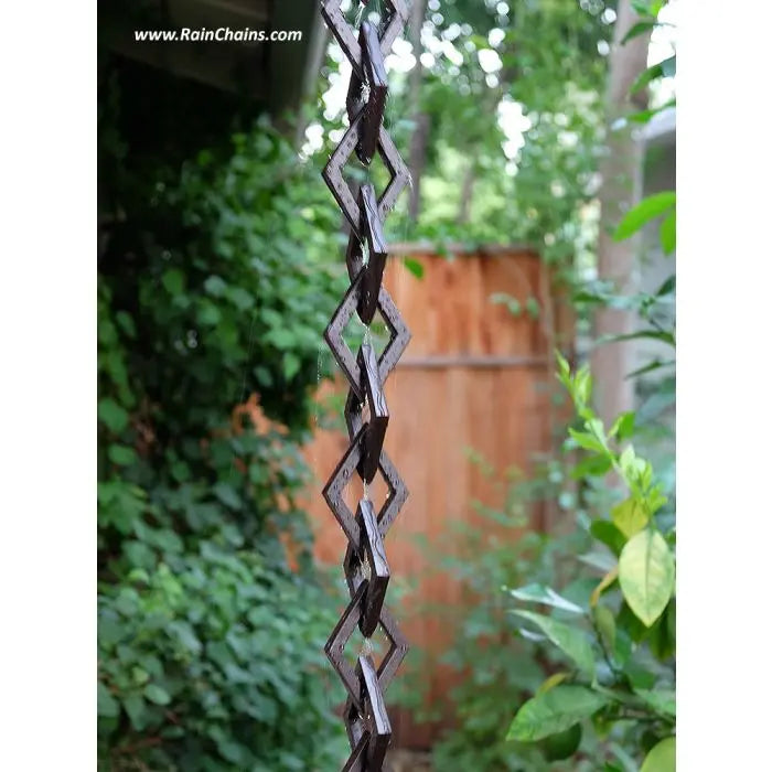 Cast Aluminum Link Diamond Chain- Bronze Powder Coat RainChains