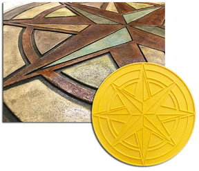 Concrete Accent Stamp Mat - 48" Compass Celestial North Star Walttools-Stamps