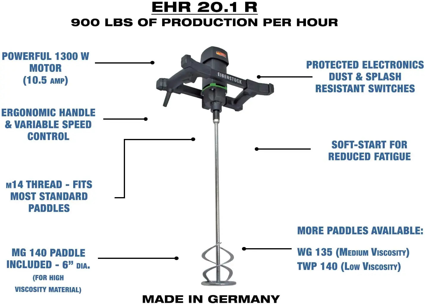 Concrete Mixer, Eibenstock EHR 20.1 R Mixing Drill Eibenstock