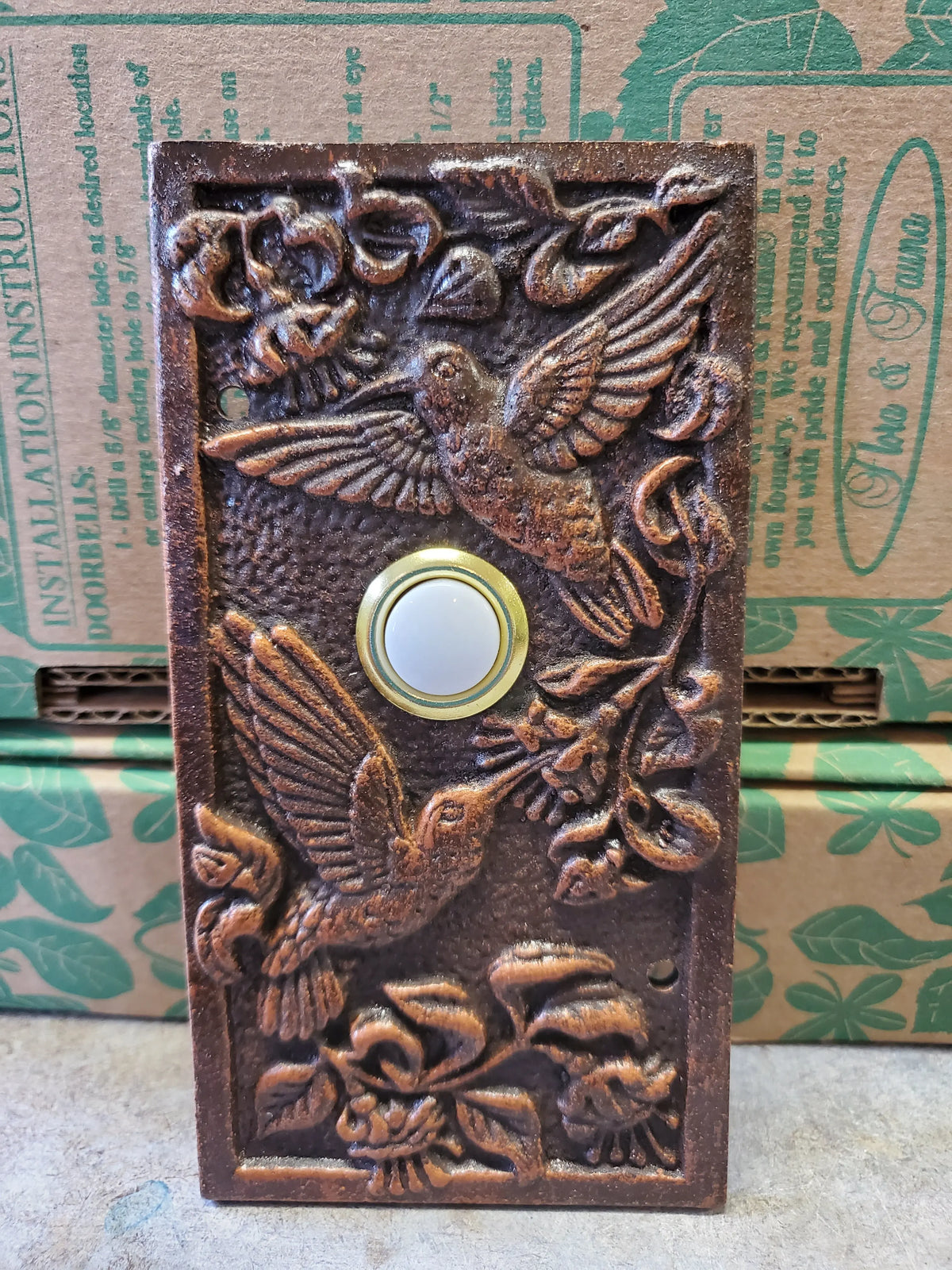 Hummingbird Wide Doorbell - Oil Rubbed Bronze Whitehall
