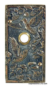 Hummingbird Wide Doorbell - Verdigris Whitehall
