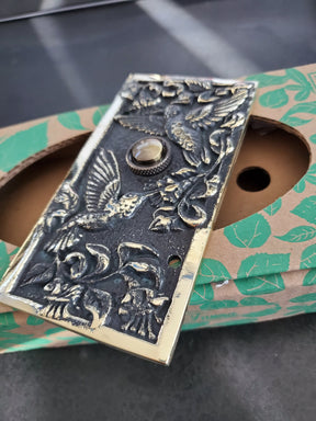 Hummingbird Wide Doorbell - Verdigris Whitehall