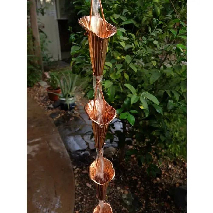 Rain Chain Cala Lily Copper Cups RainChains