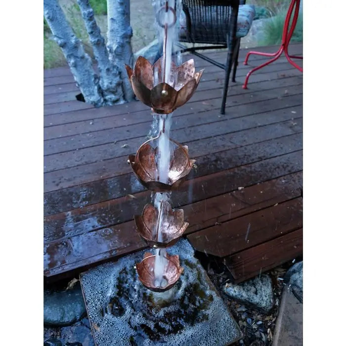 Rain Chain Copper Buddha's Cup RainChains