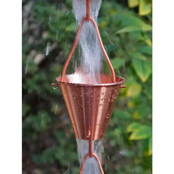 Rain Chain Copper Plated Steel Smooth Cups RainChains