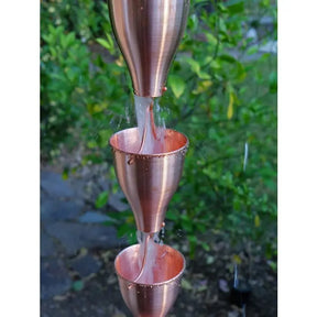 Rain Chain Copper Smooth Cups Unfinished RainChains